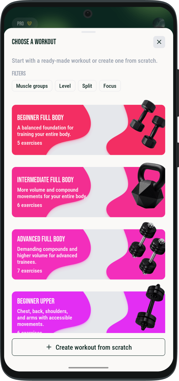 START WITH A READY-MADE WORKOUT